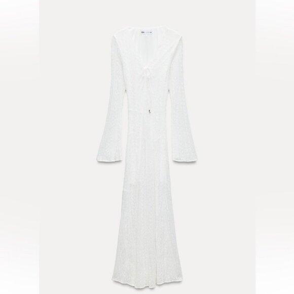 ZARA LACE MIDI DRESS - Picture 5 of 6